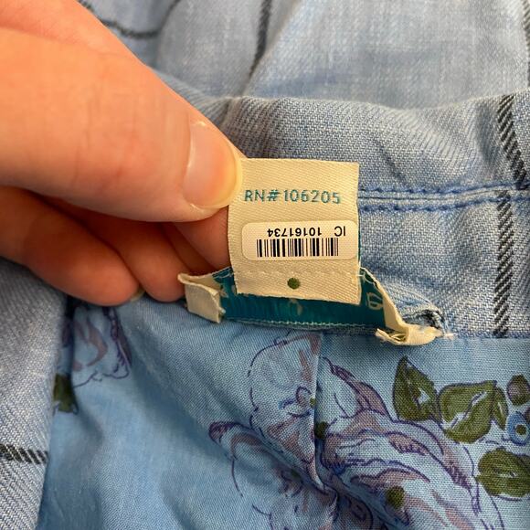 Sundance Linen Iris Blue Plaid Windowpane Blazer Womens Size PS Preppy - Picture 7 of 8